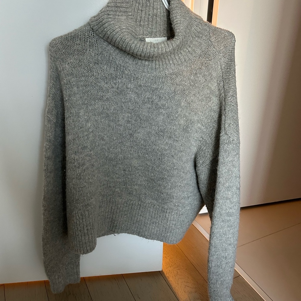 H&M Soft Gray Cowl Neck Sweater